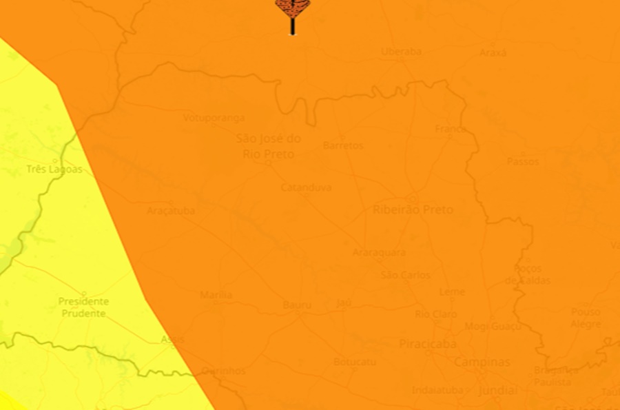 Tempestade coloca interior de SP em alerta laranja; Santa Rita está na área de risco